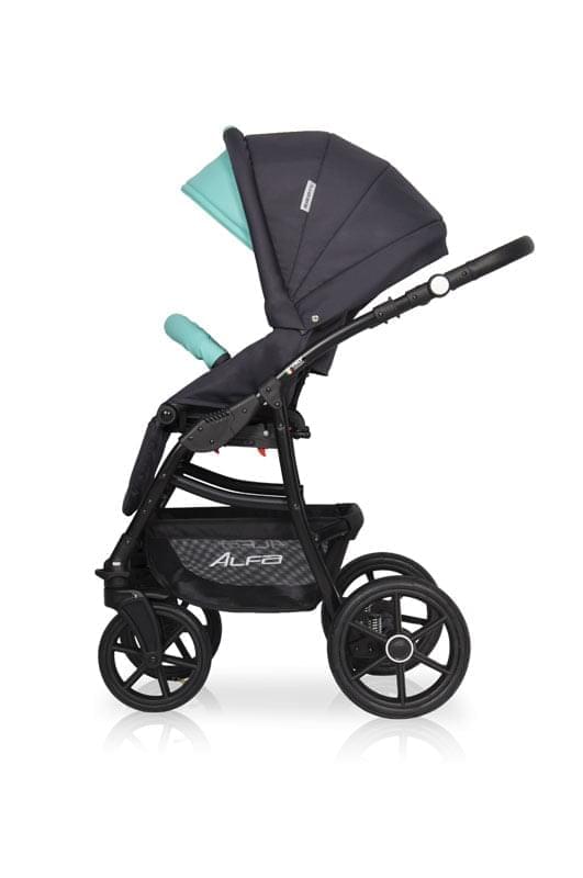 Коляска 3 в 1 Riko Basic Alfa Ecco 04 черно-голубой