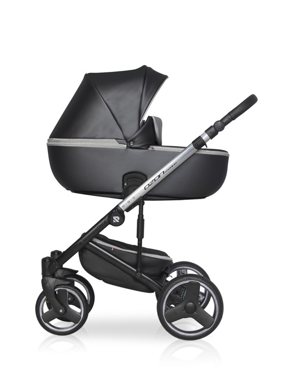 Коляска 2 в 1 Riko Basic Ozon Premium 32 чёрный-серебристый