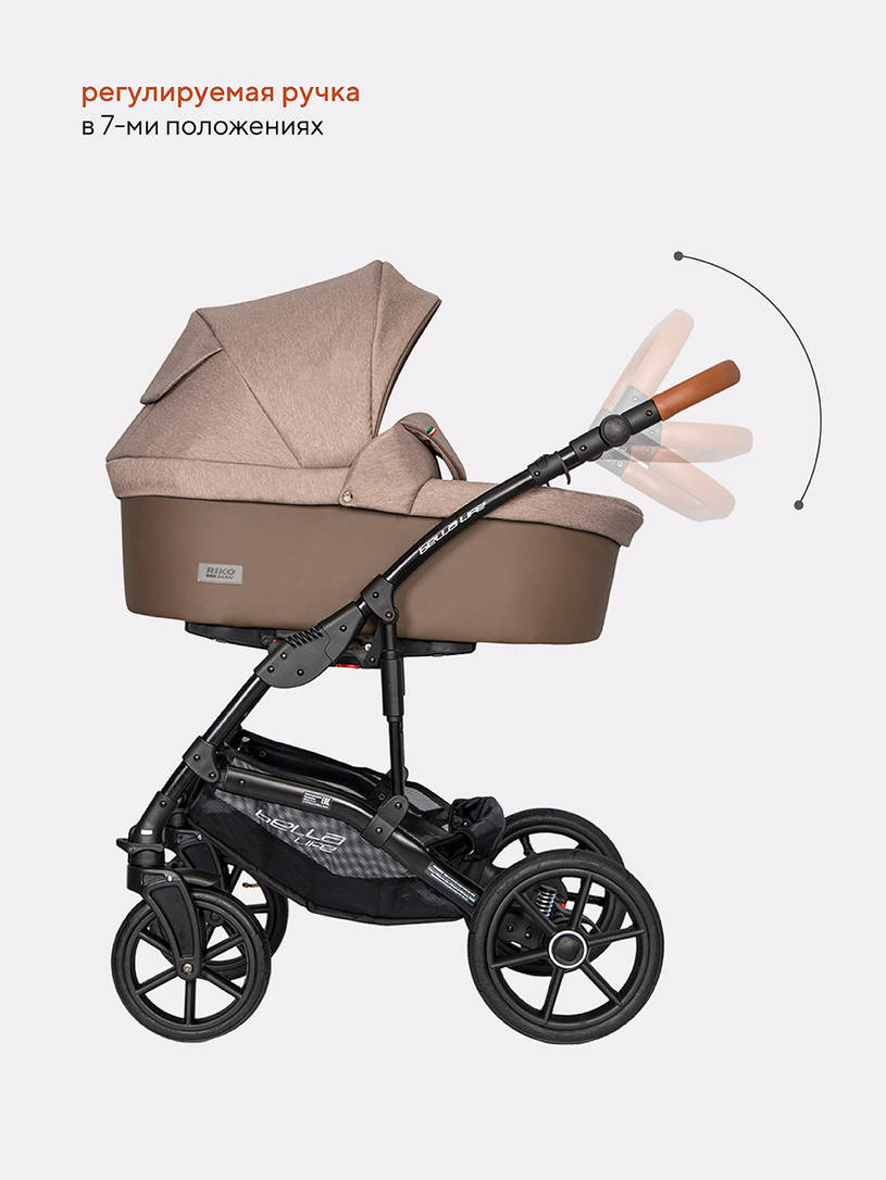 Коляска 2 в 1 Riko Basic Bella Life 05 Mokka коричневый