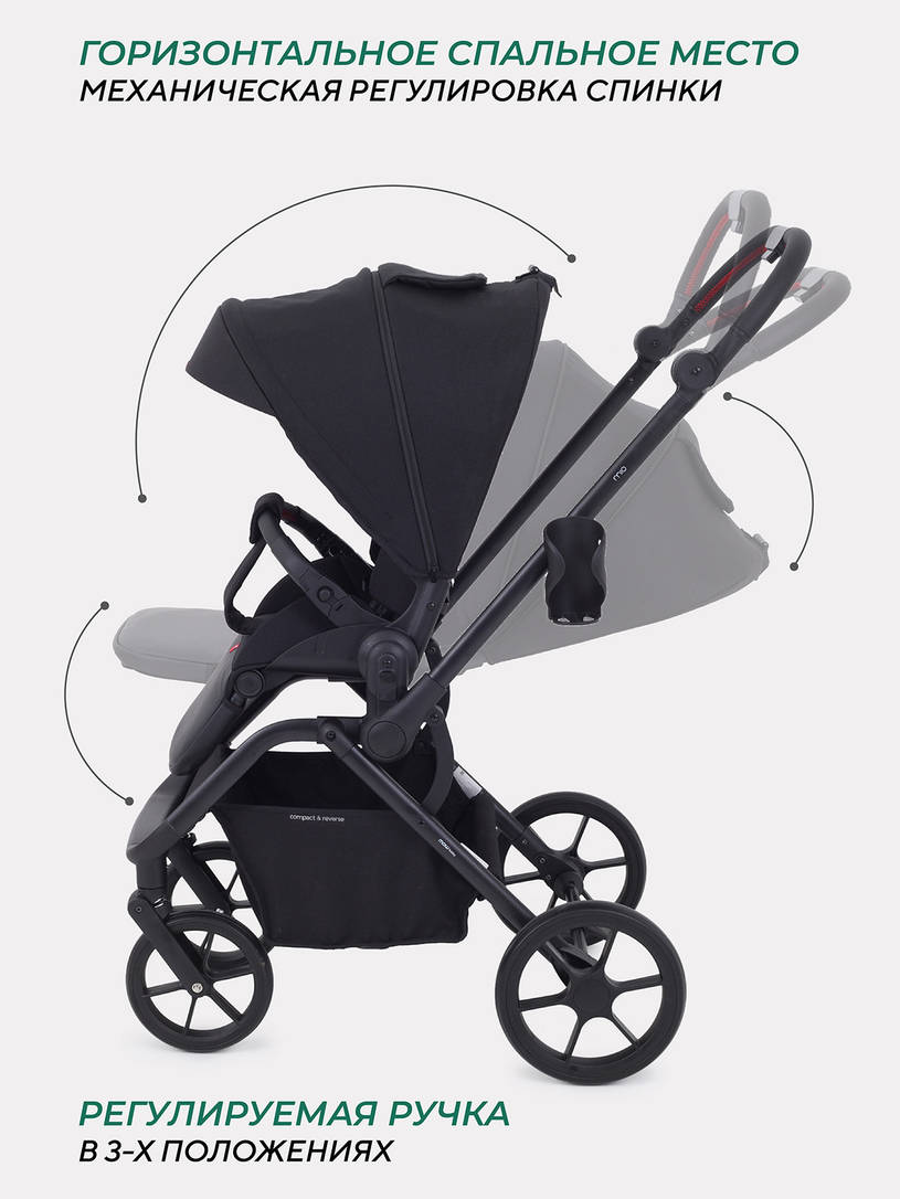 Коляска прогулочная Mowbaby Mio Black