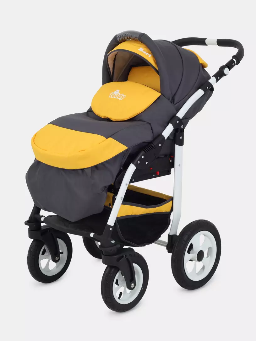 Коляска 2 в 1 Bart-Plast Bari 05 серо-желтый