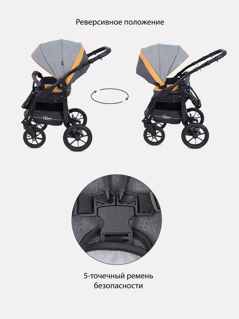 Коляска 2 в 1 Rant Patio Grey/yellow