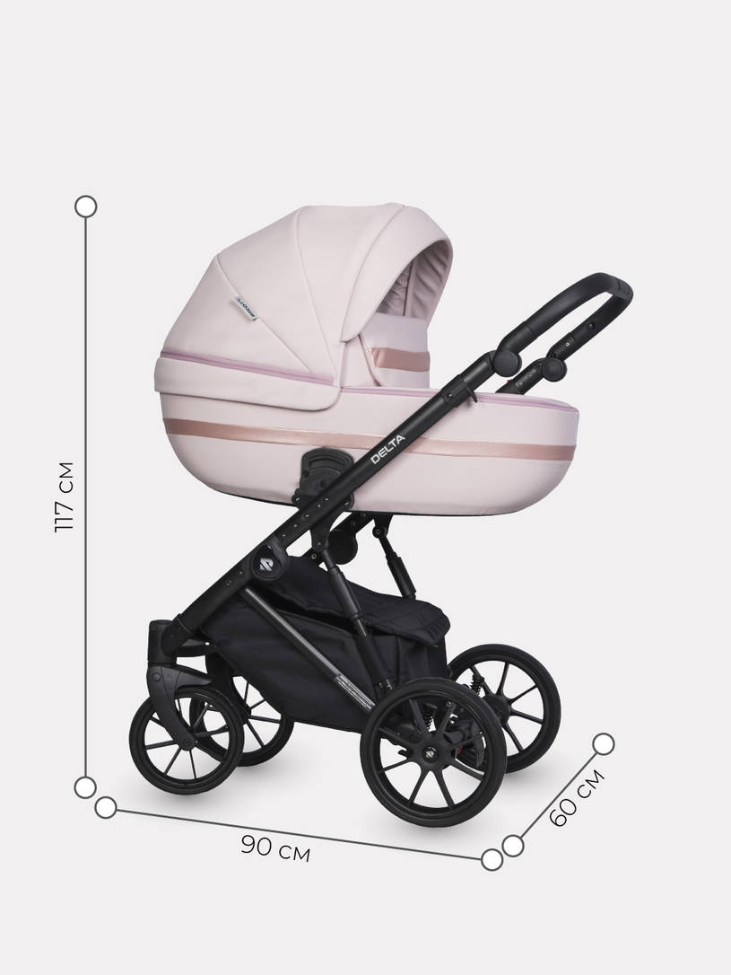 Коляска 2 в 1 RIKO BASIC DELTA ECCO 14 Rose