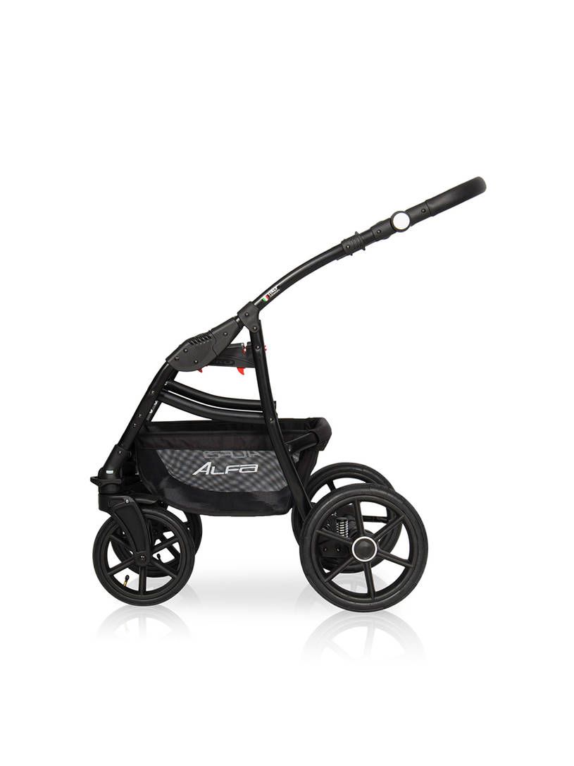 Коляска 2 в 1 Riko Basic Alfa Ecco 01 черно-серебристый