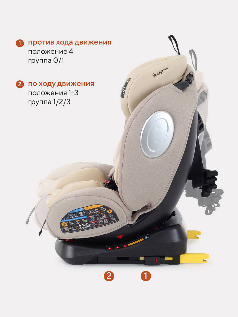 Автокресло Rant Basic Twist 0/1/2/3 (0-36 кг) Cream