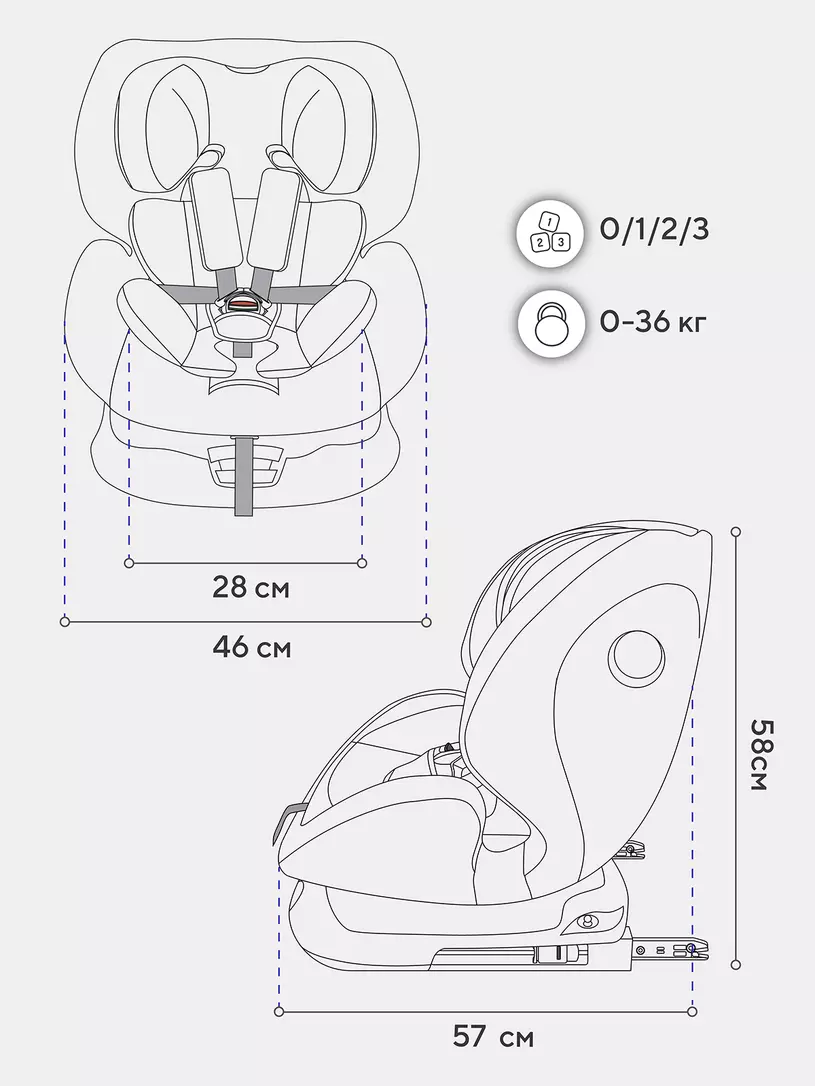 Автокресло Rant Nitro new isofix группа 0/1/2/3 (0-36 кг) Black