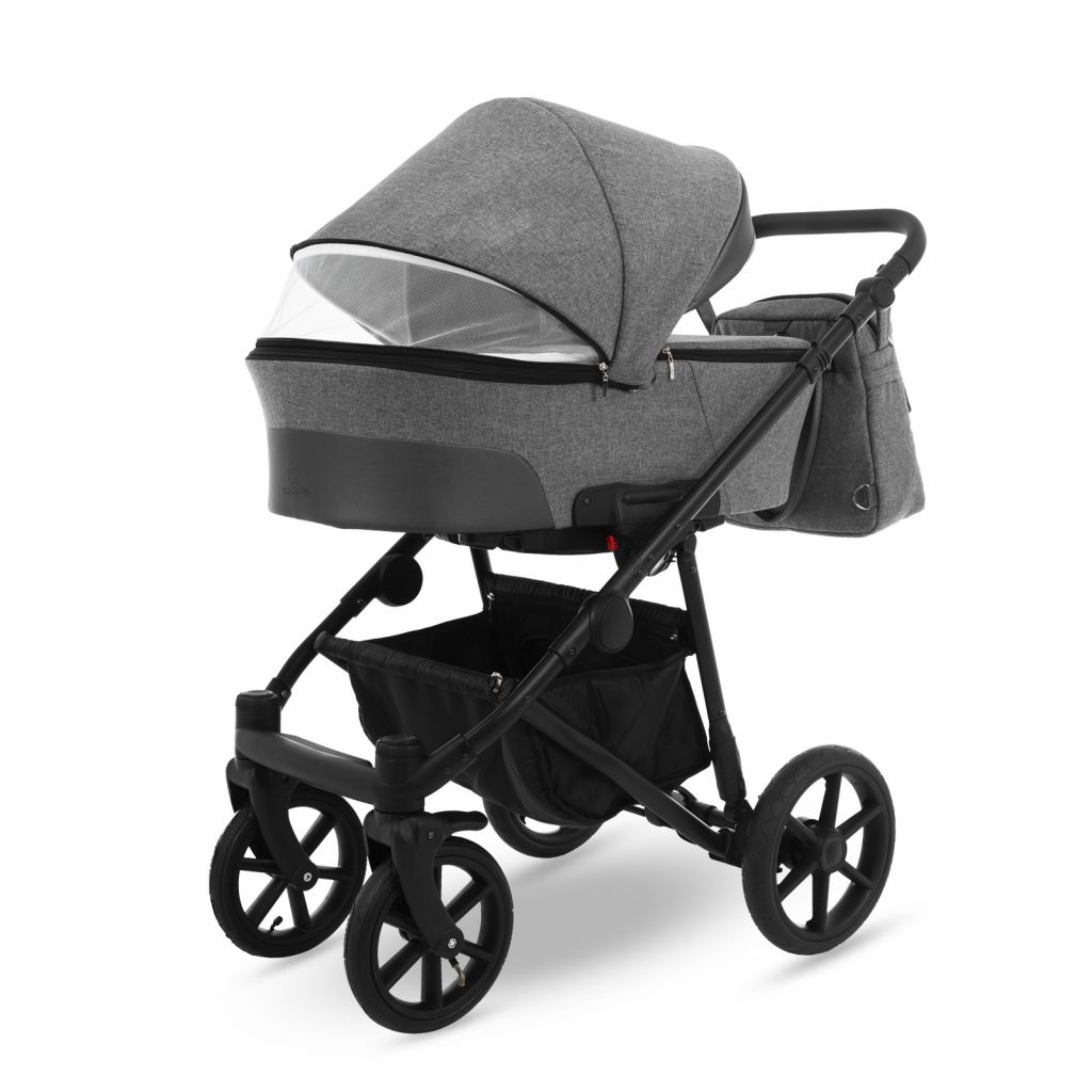 Коляска 2 в 1 Camarelo Ollio, Серый меланж / Темно-серая эко-кожа (01)