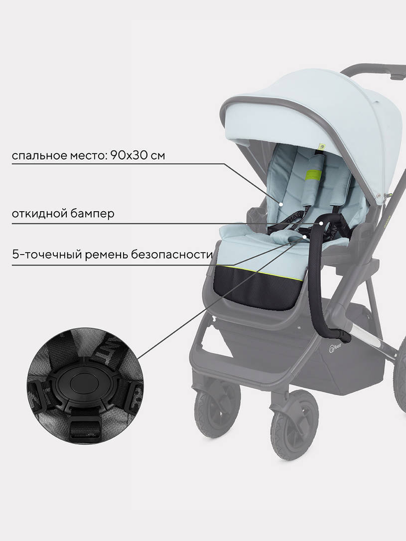 КОЛЯСКА 2 В 1 RANT AXIOM LIGHT BLUE