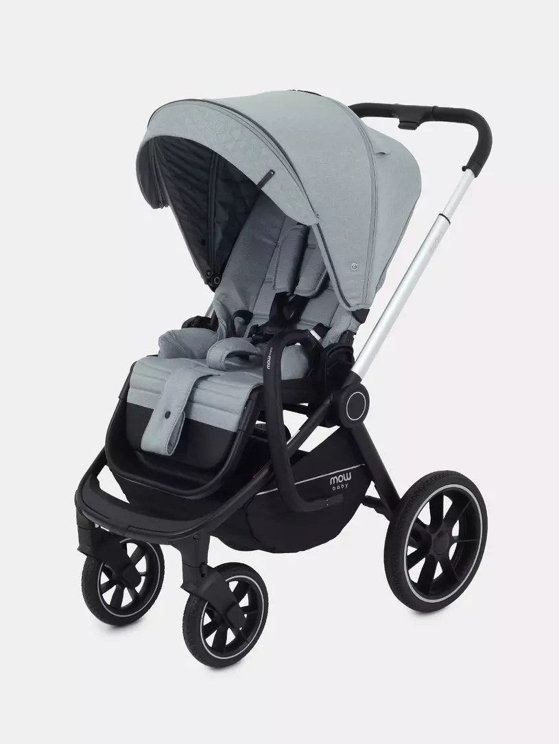 Коляска 3 в 1 Mowbaby Zoom PU silver green tea