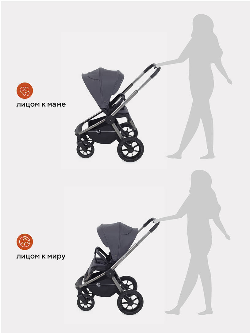 Коляска 2 в 1 RANT FLEX PRO 2023 RA074 GRAPHITE