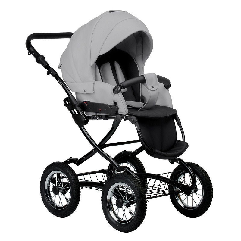 Коляска 2 в 1 Indigo Barbara Eco Classic, Be 04 (Светло-серая кожа)