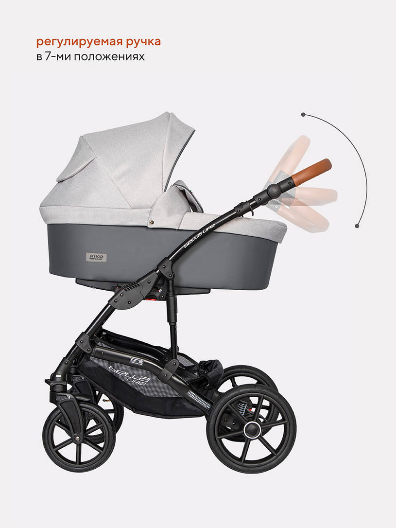 Коляска 2 в 1 Riko Basic Bella Life 01 Gray-Fox серый