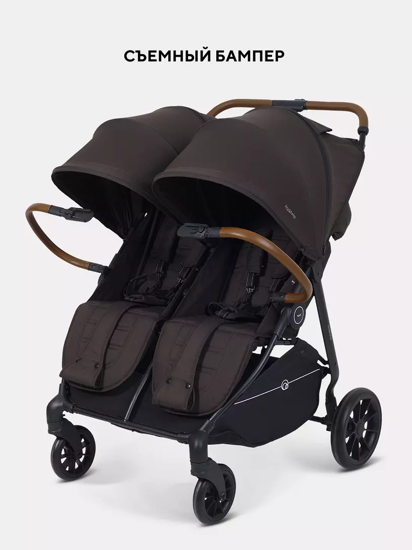 Коляска прогулочная для двойни Rant Twinny Chocolate 2025