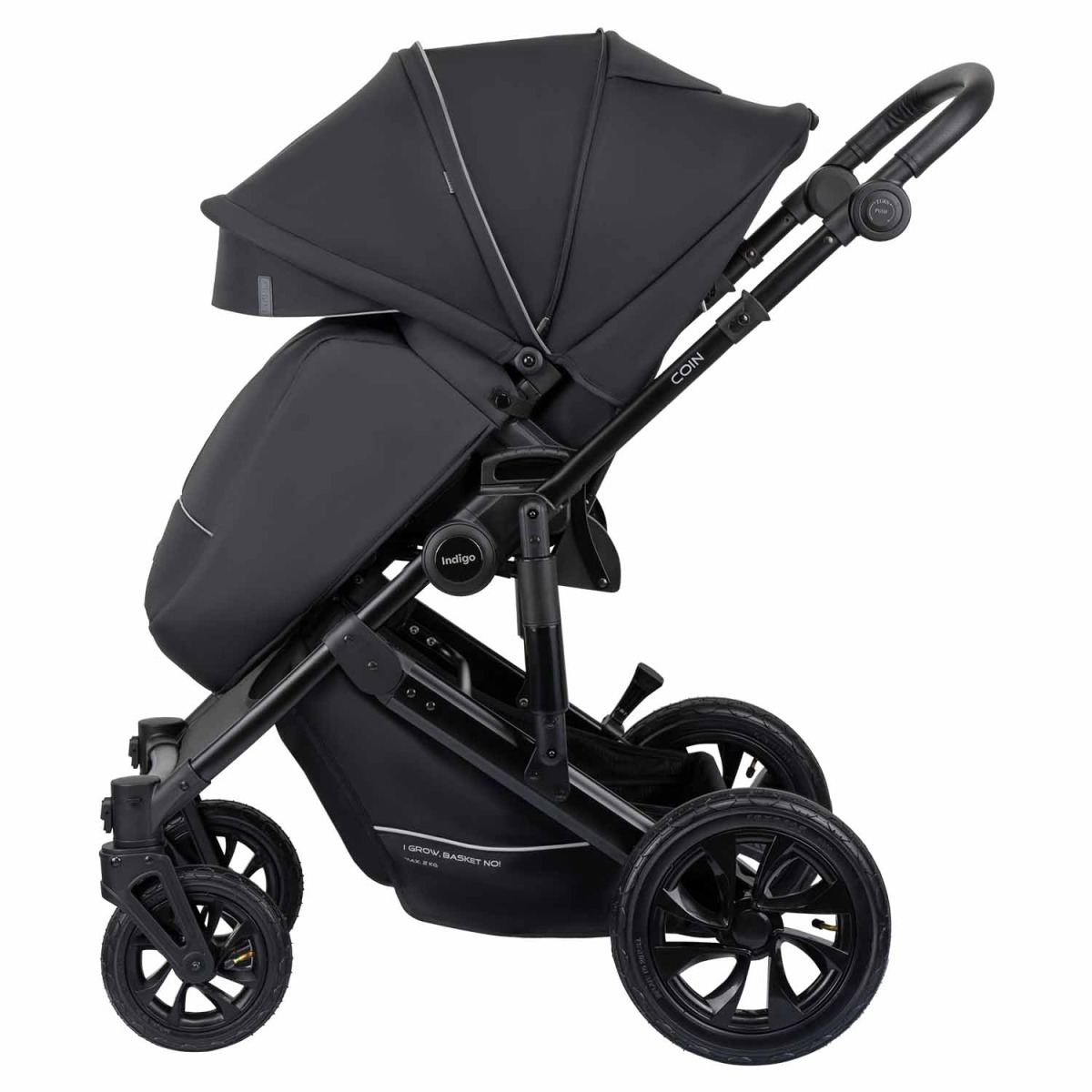 Коляска 2 в 1 Indigo Coin, Черный