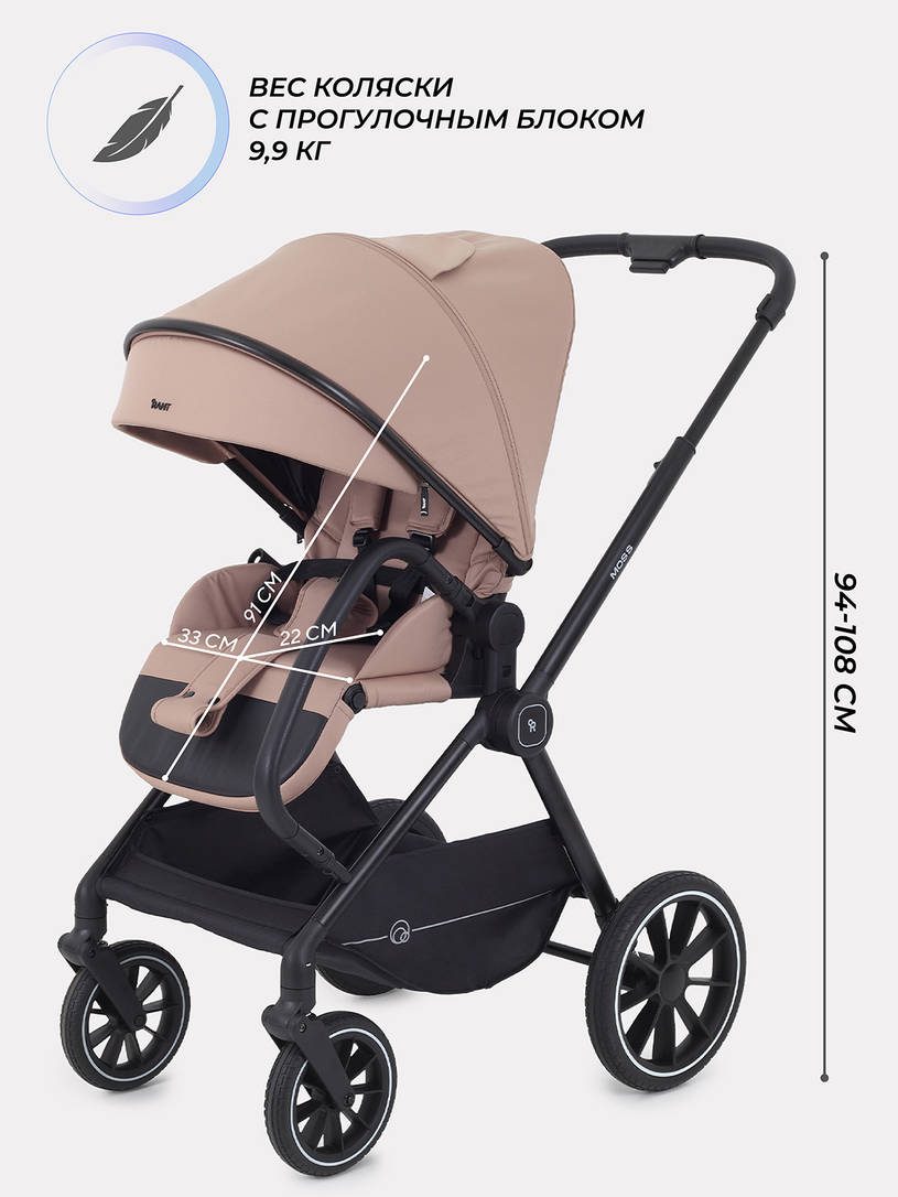 Коляска 2 в 1 Rant Moss Midnight black