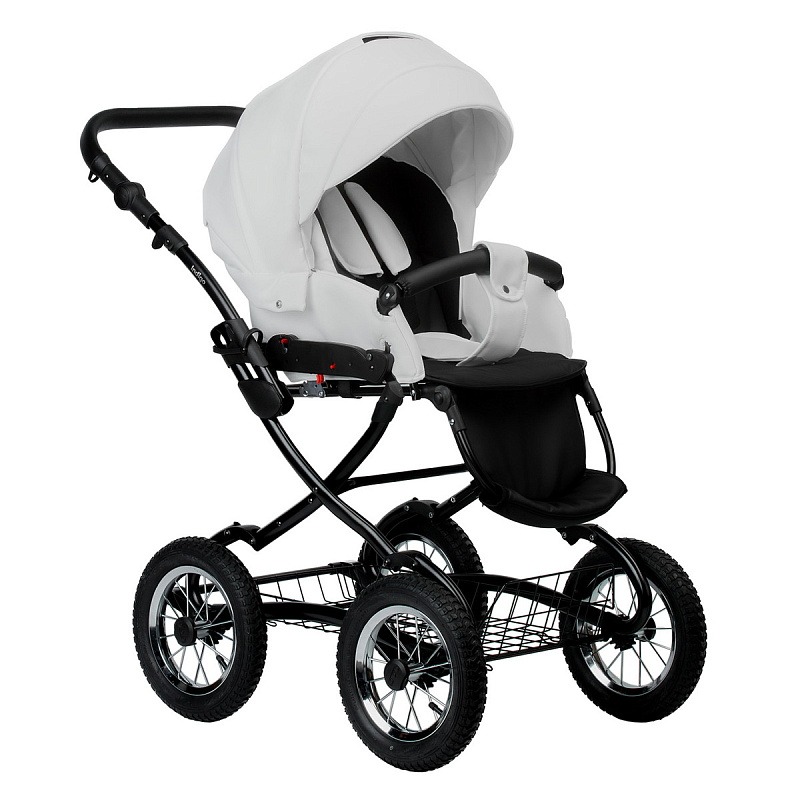 Коляска 2 в 1 Indigo Barbara Eco Classic, Be 05 (Белая кожа)