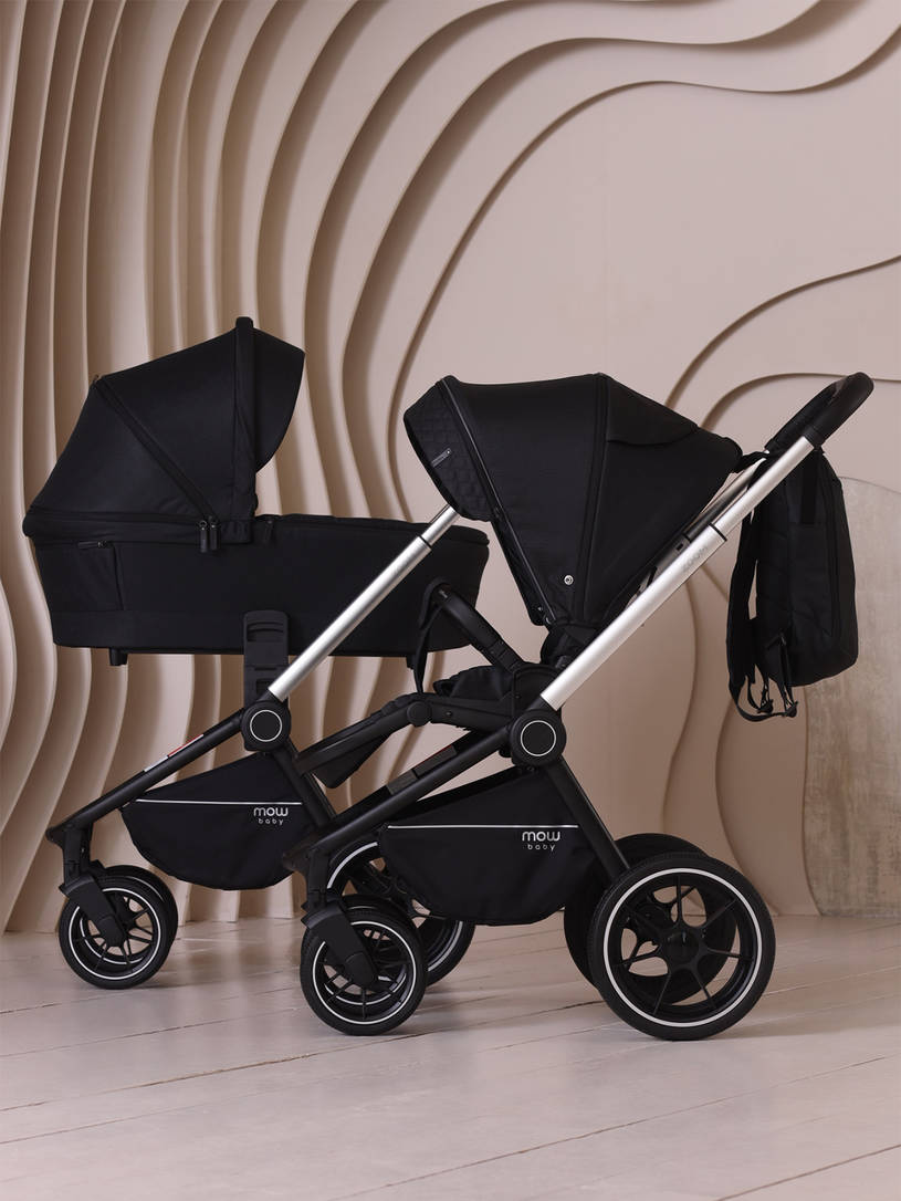 Коляска 2 в 1 MOWBaby ZOOM PU RA086 Silver Black