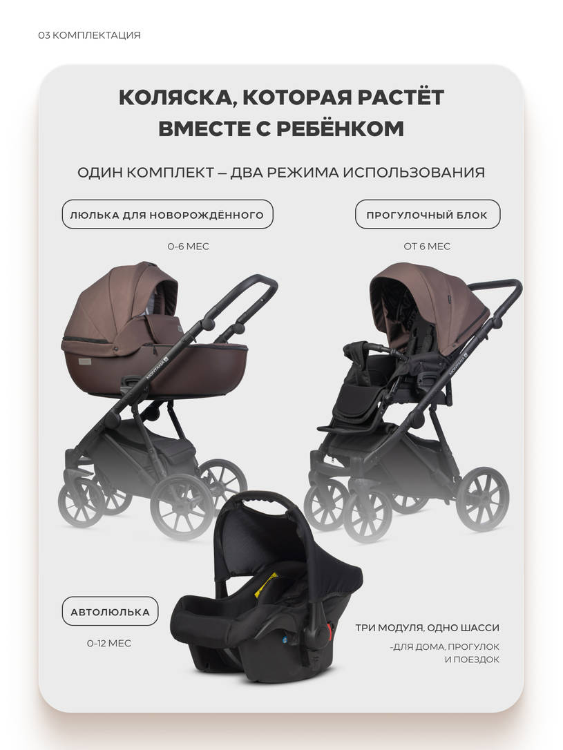 Коляска 3 в 1 Riko Basic Montana X Plus 44 Brown
