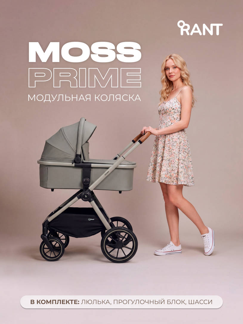 Коляска 2 в 1 Rant Moss Prime Grey