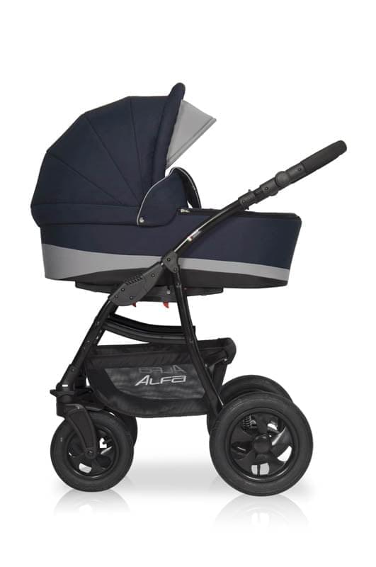 Коляска 2 в 1 Riko Basic Alfa 05 черно-серый