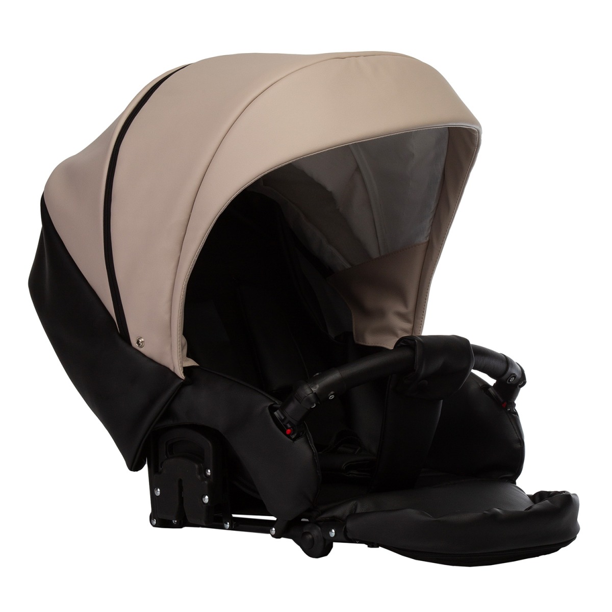 Коляска 2 в 1 Indigo Tour Eco, Te 01 (Черная кожа + Бежевая кожа)