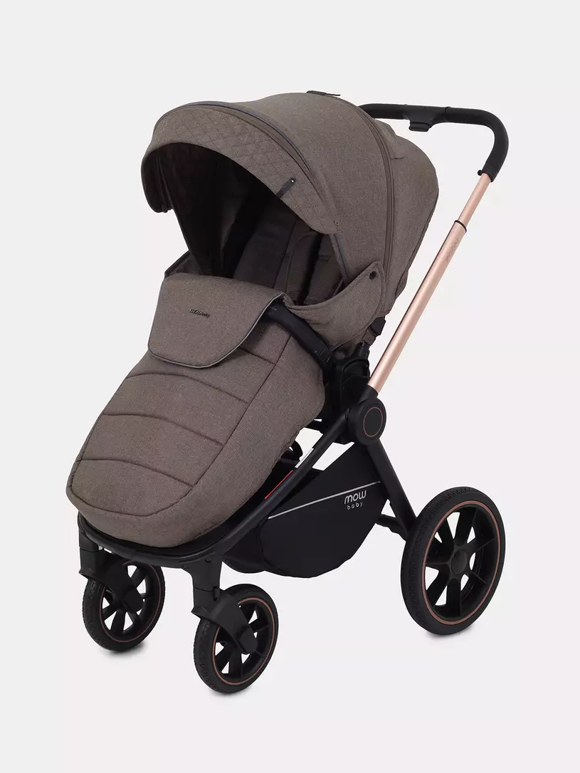 Коляска 3 в 1 Mowbaby Zoom PU gold cacao brown