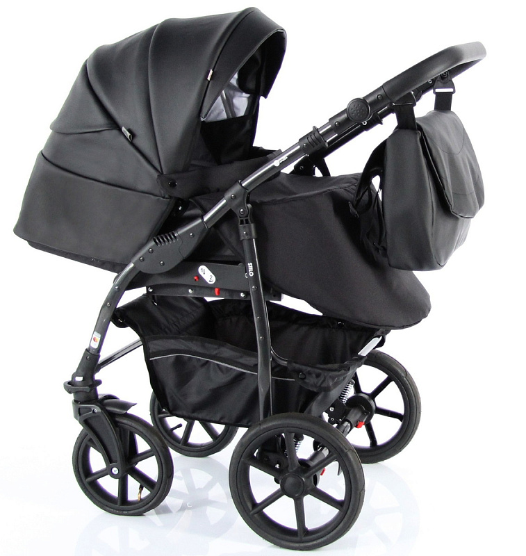 Детская коляска Sevillababy Stilo 2 в 1 St-03 чёрный экокожа