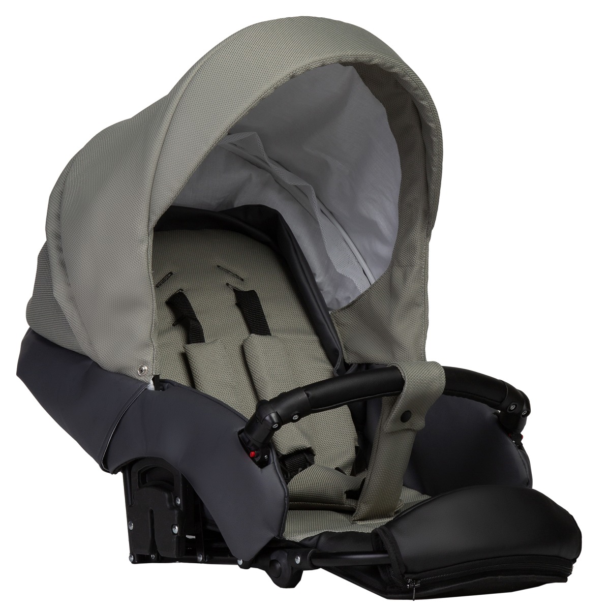 Коляска 2 в 1 Indigo Mio S, 05 (Темно-серая кожа + Зеленый)