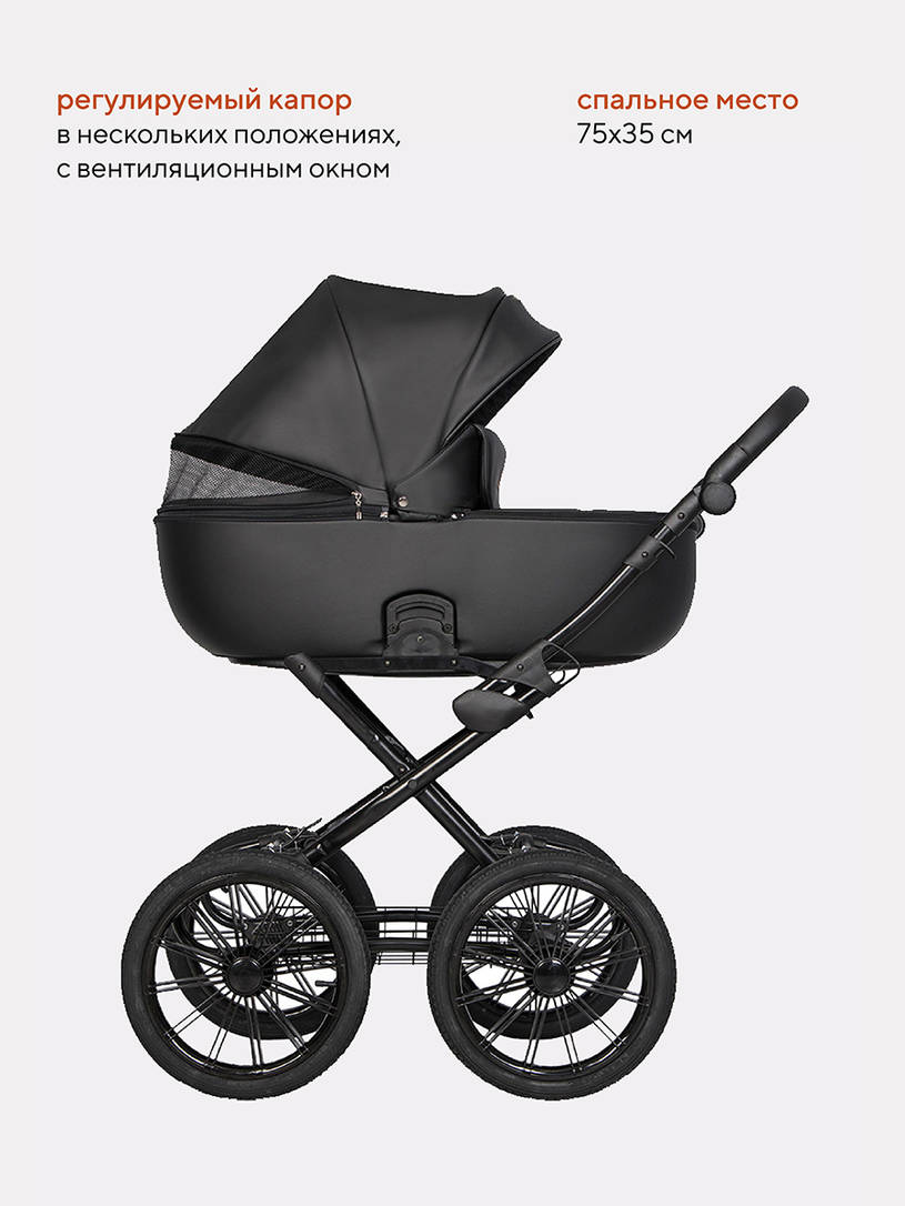 Коляска 2 в 1 Riko Basic Ozon Prestige 06 черный