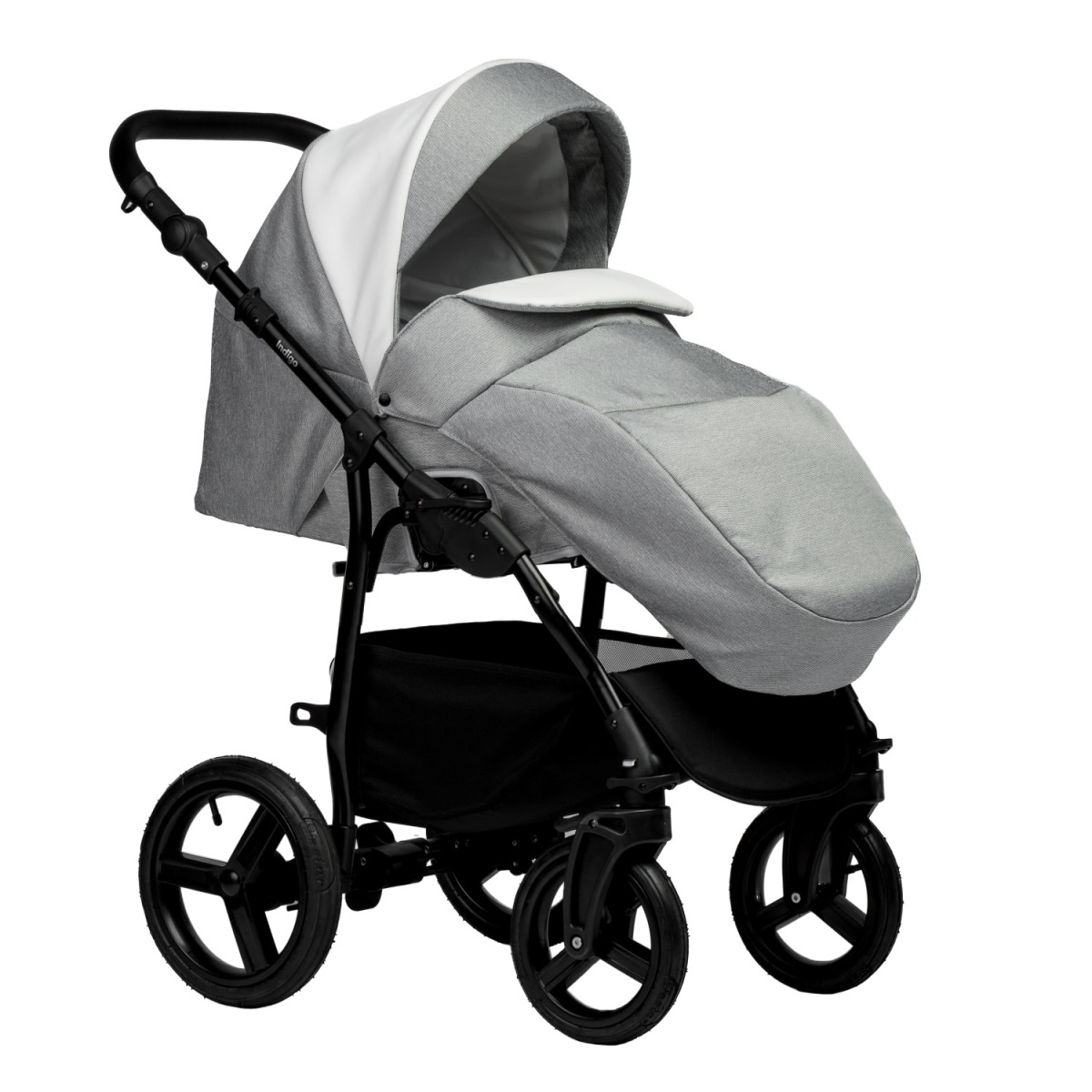 Коляска 2 в 1 Indigo Impulse Eco, Ie 03 (Белый + Серый)