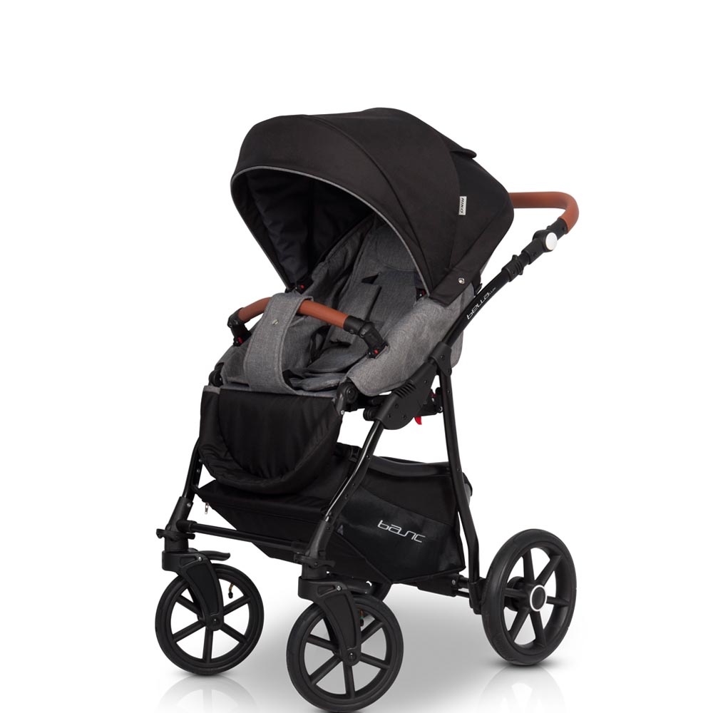 Коляска 3 в 1 Riko Basic Bella Lux 01 темно-серый