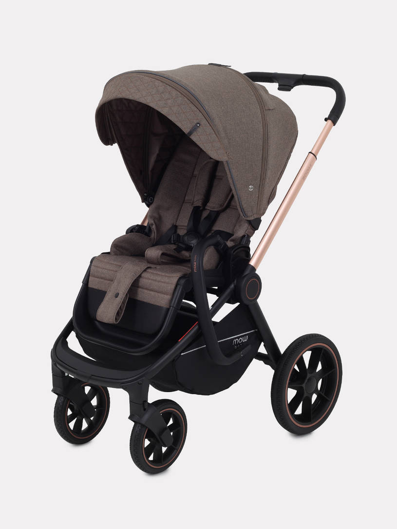Коляска 2 в 1 Mowbaby Zoom PU gold cacao brown