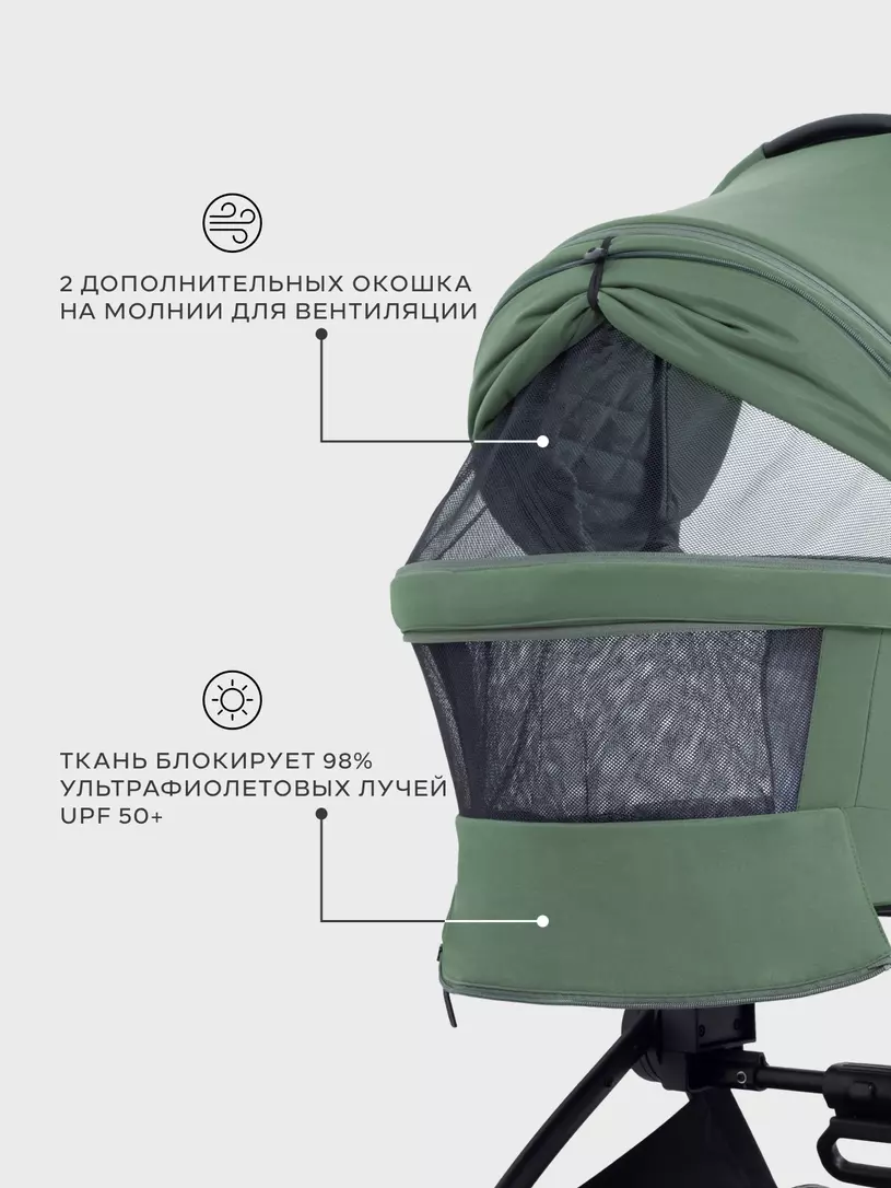 Коляска 2 в 1 Mowbaby Zoom PU Olive