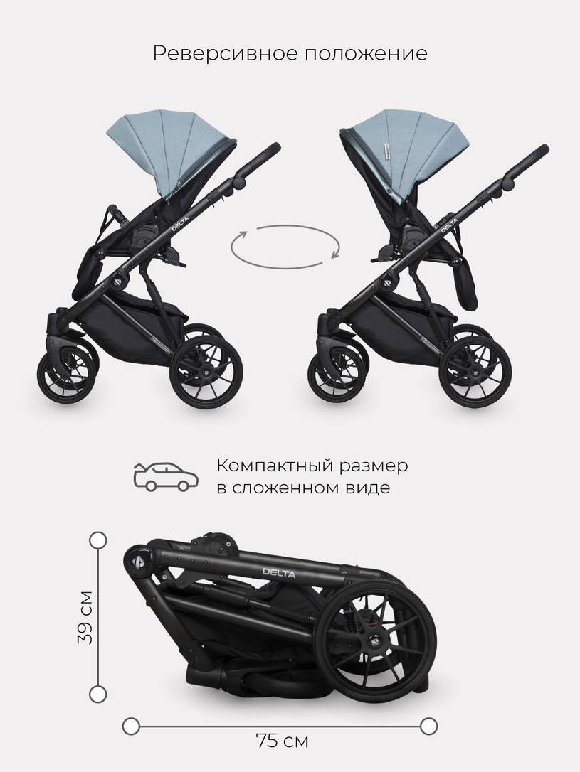 Коляска 2 в 1 RIKO BASIC DELTA 02 Ocean