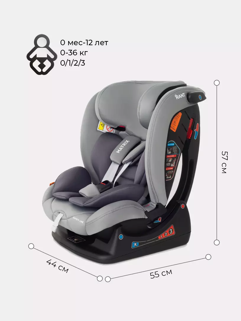 Автокресло Rant Matrix Safety Line 0/1/2/3 (0-36 кг) storm grey