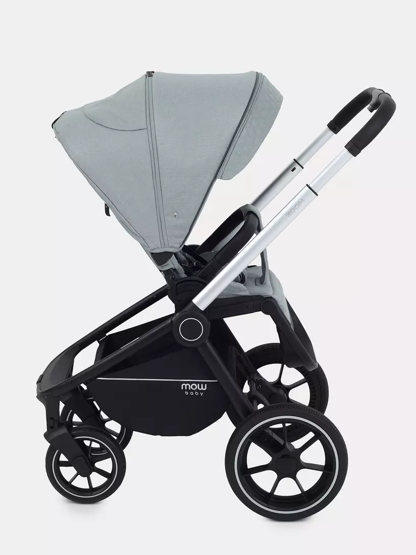 Коляска 3 в 1 Mowbaby Zoom PU silver green tea