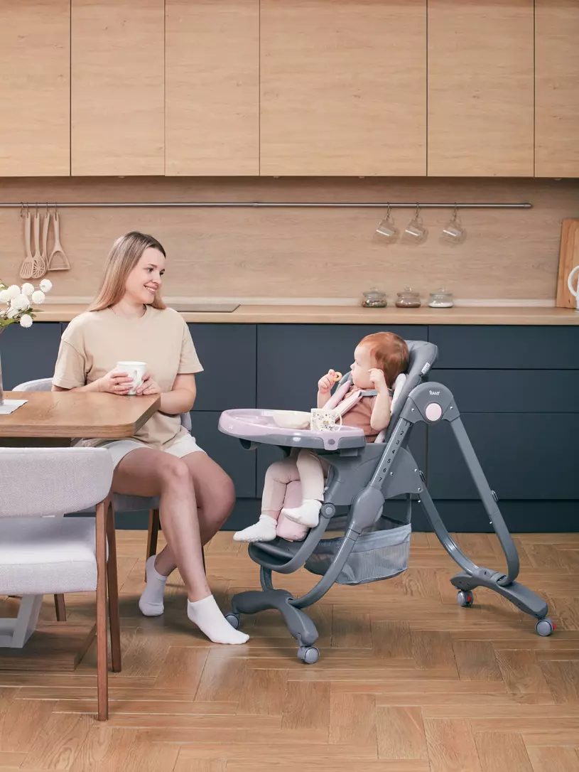 Стульчик для кормления Rant Cafe grey-pink