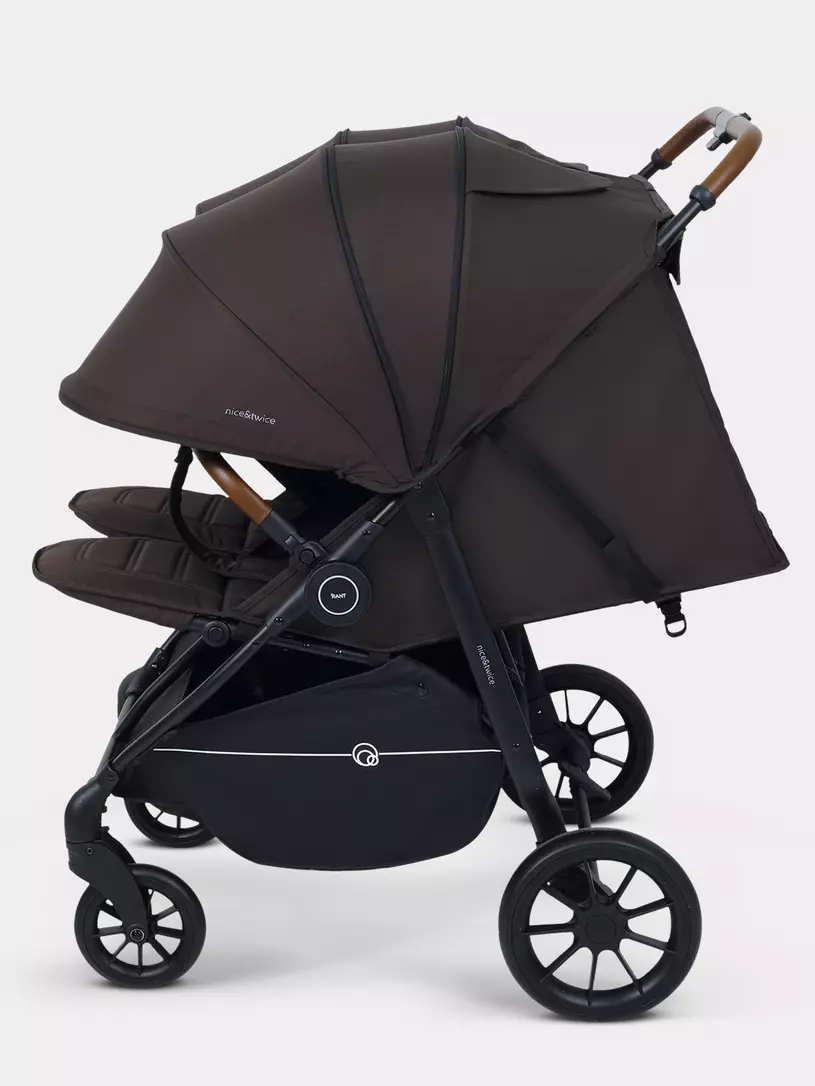 Коляска прогулочная для двойни Rant Twinny Chocolate 2025