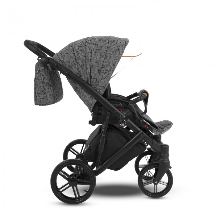 Коляска Camarelo Avenger 2 в 1серый жаккард/белая экокожа