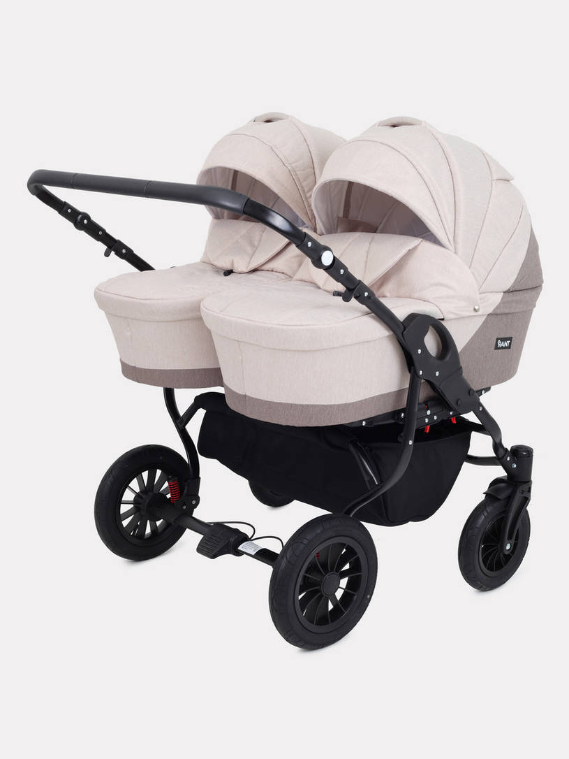 Коляска для двойни 2 в 1 Rant Siena Duo 02 коричневый-бежевы