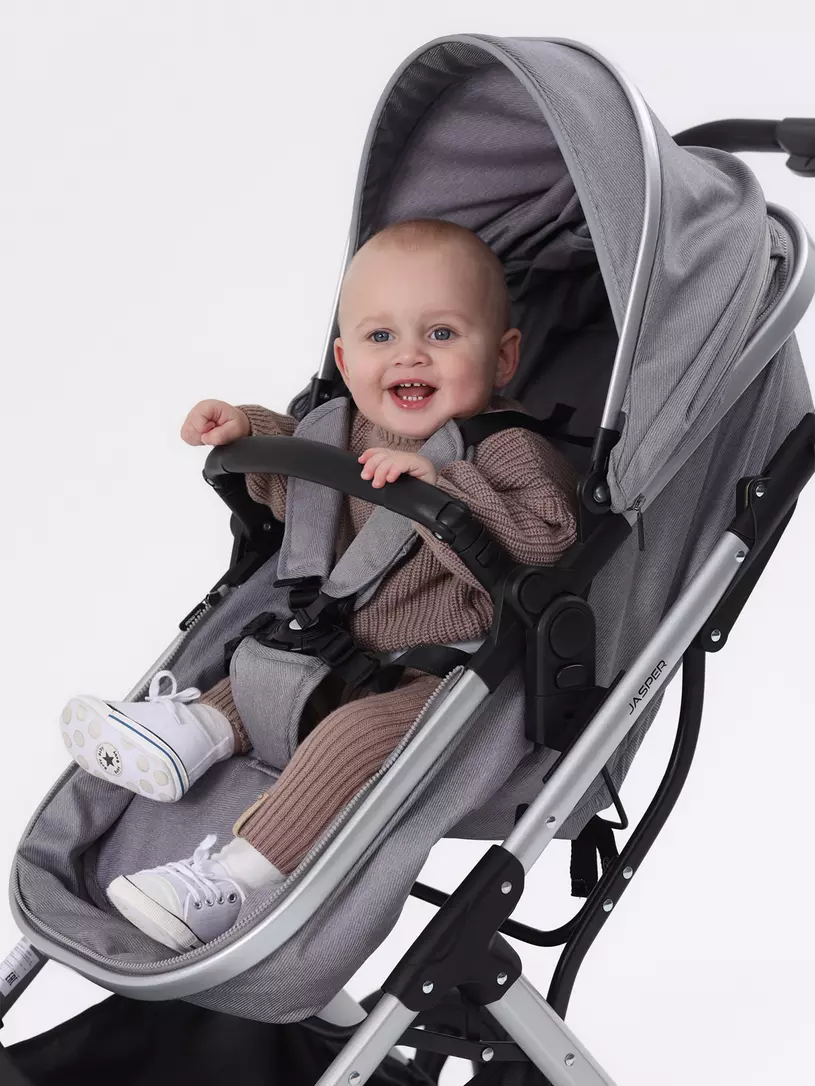 Коляска-трансформер 3 в 1 Mowbaby Jasper Silver grey