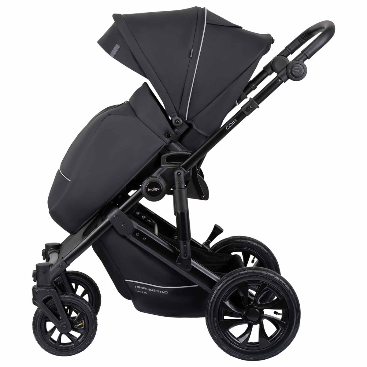 Коляска 2 в 1 Indigo Coin, Черный