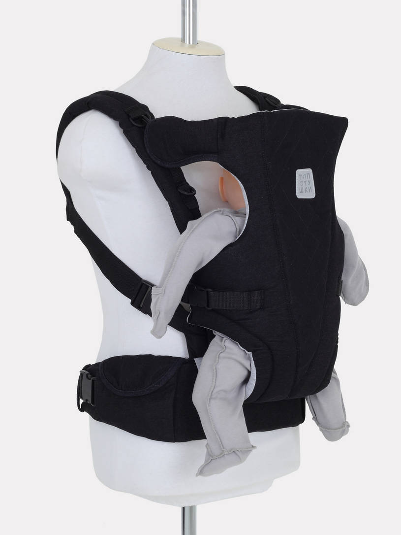 Рюкзак-кенгуру Топотушки Деним стежка черный