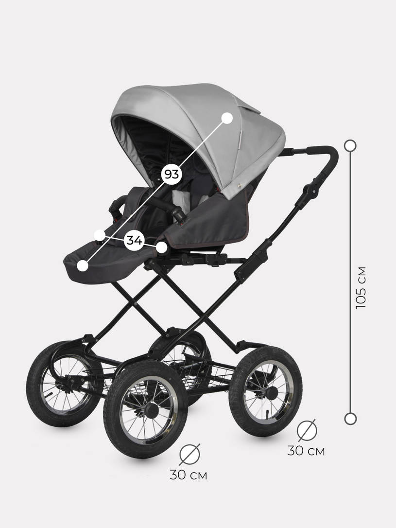 Коляска 2 в 1 Riko Basic Bella 01 серый