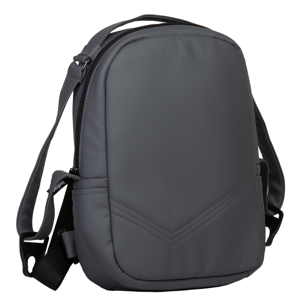 Коляска 2 в 1 Indigo Mio S, 04 (Темно-серая кожа + Светло-серый)