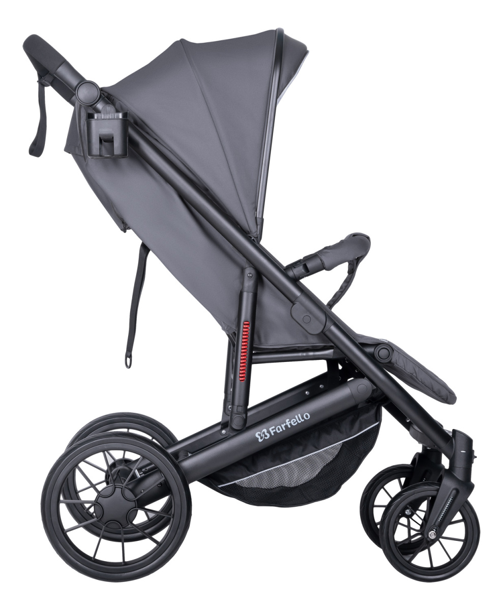 Коляска детская прогулочная Farfello Bonnie black (Smoke Grey/Дымчато-серый)