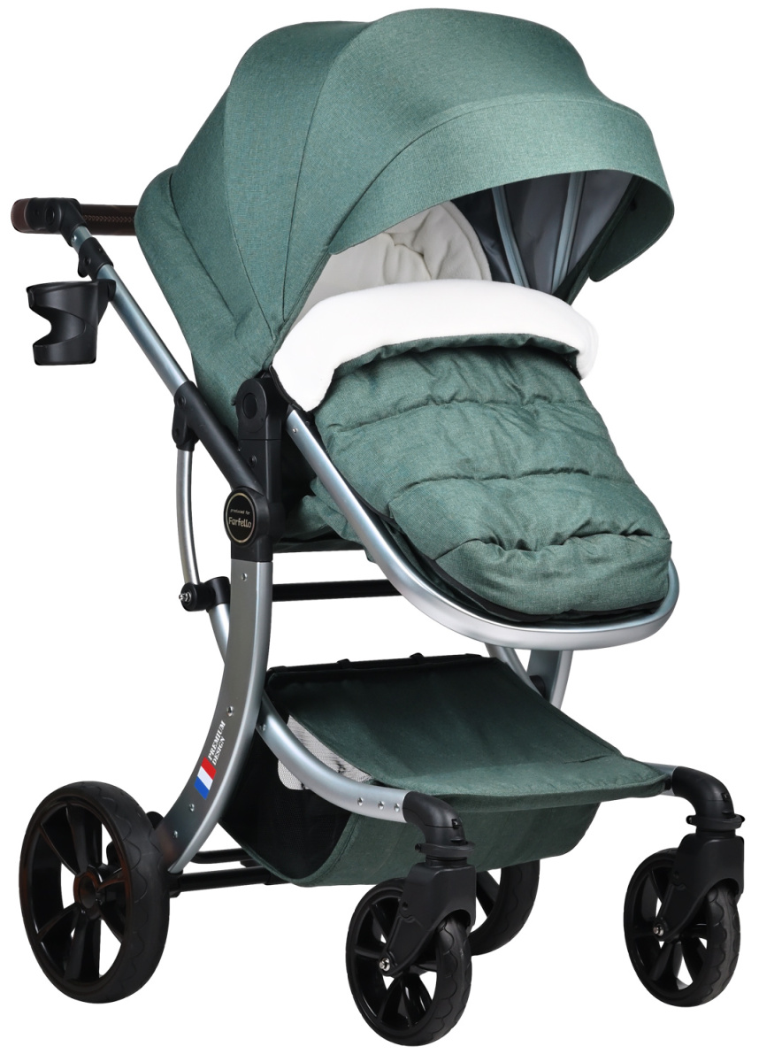 Коляска трансформер Farfello Aimile Original New Silver (Вечнозеленый NDS-1)