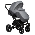 Коляска 2 в 1 Indigo Mio S, 04 (Темно-серая кожа + Светло-серый)