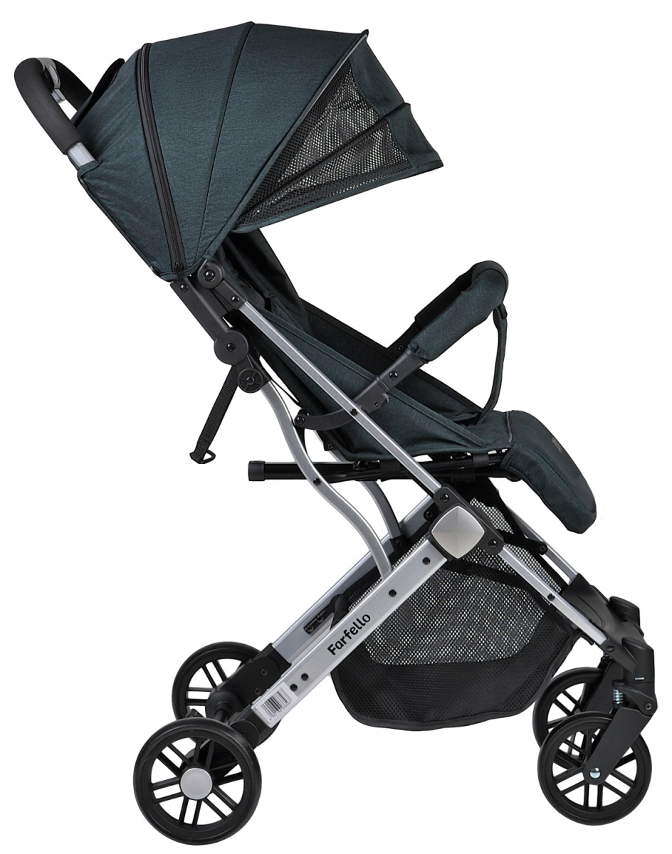 Коляска детская прогулочная Farfello Comfy Go (Emerald green/ зеленый (серебро) CG-17)