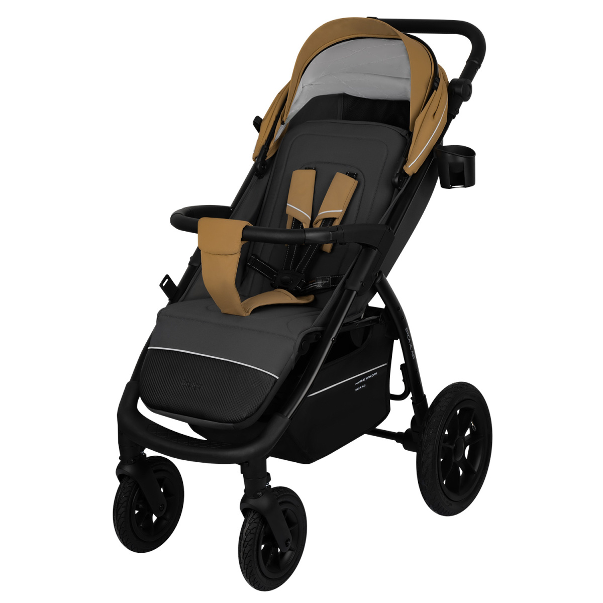 Коляска прогулочная Indigo EPICA XL AIR с сумкой бежевый-серый